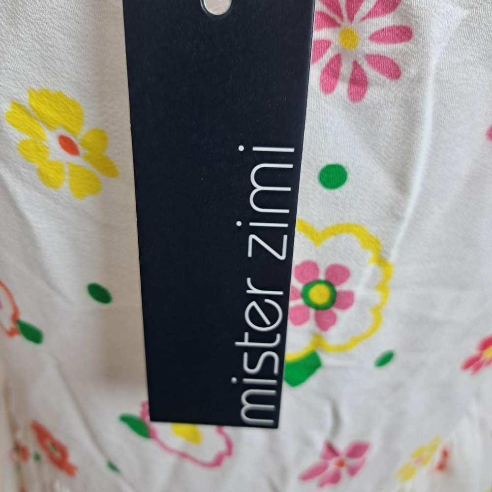 Mister Zimi Sophie Floral Print Midi Summer Dress White Meadow Size 10 Easter - Picture 6 of 10